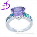 Wholesale white gold plated 925 sterling silver jewellery with Amethyst opal ring
